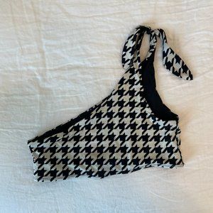 Frankie's Bikini - Houndstooth S one-shoulder top